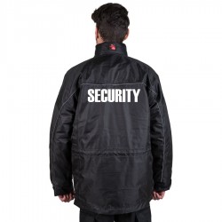 DaVinci SMARTWER Security-Parka EXCLUSIVE mit Brust- und Rückendruck, schwarz