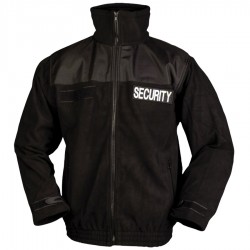 MIL-TEC® Unisex Fleece Jacke SECURITY inkl. Aufdruck, schwarz