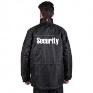DaVinci SMARTWER Security-Parka EXCLUSIVE mit Brust- und Rückendruck, schwarz